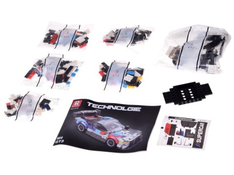 Klocki techniczne Superauto WYŚCIGOWE malowanie, spojler 363-ele ZA5780