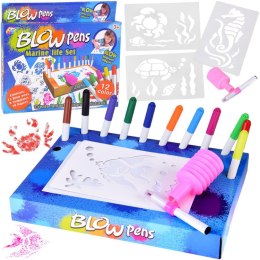 Kreatywny zestaw plastyczny - malowanie pompką pisakami i szablonami ZA5710