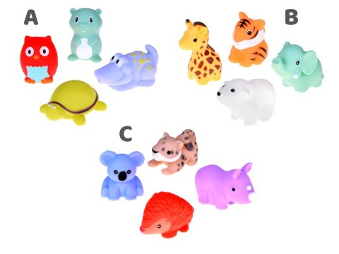 Gumowe Zwierzątka do kąpieli do zabawy w wodzie Zestaw 4-sztuki ZA5816