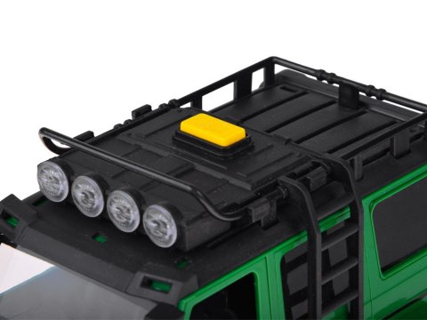 Auto terenowe z przyczepą typu laweta + MOTOR Światło i dźwięk ZA5913