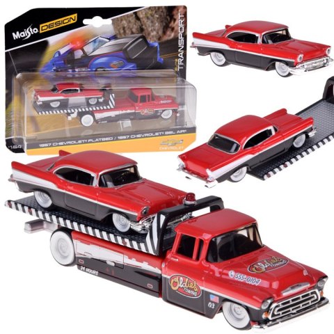 Maisto Licencjonowane Auta Metalowe Chevrolet Flatbed 1957 i Bel Air ZA5864