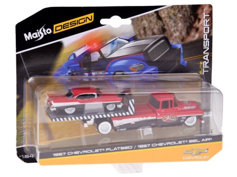Maisto Licencjonowane Auta Metalowe Chevrolet Flatbed 1957 i Bel Air ZA5864