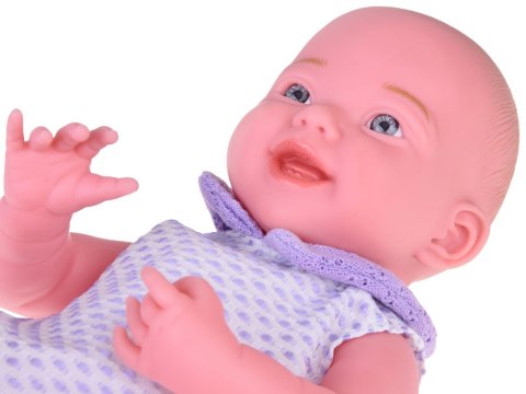 Uśmiechnięta Lalka bobas 40cm laleczka dzidziuś fioletowy sweterek ZA5321 Uśmiechnięta Lalka bobas 40cm laleczka dzidziuś fioletowy sweterek ZA5321