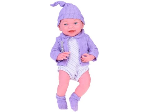 Uśmiechnięta Lalka bobas 40cm laleczka dzidziuś fioletowy sweterek ZA5321 Uśmiechnięta Lalka bobas 40cm laleczka dzidziuś fioletowy sweterek ZA5321