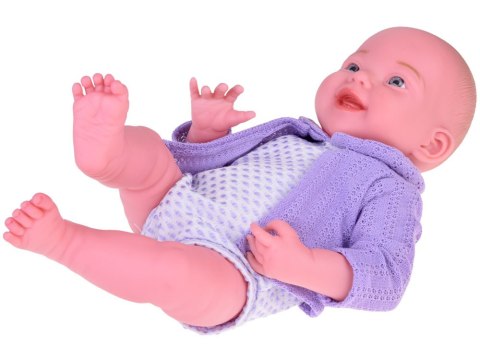 Uśmiechnięta Lalka bobas 40cm laleczka dzidziuś fioletowy sweterek ZA5321 Uśmiechnięta Lalka bobas 40cm laleczka dzidziuś fioletowy sweterek ZA5321