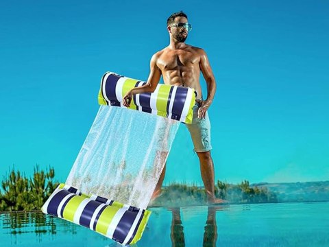 Dmuchany zielony Materac do pływania Hamak wodny na basen i plażę SP0759