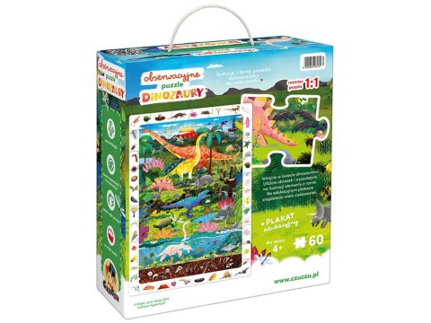 CzuCzu Obserwacyjne puzzle Dinozaury 60 elementów plakat edukacyjny ZA5559 CzuCzu Obserwacyjne puzzle Dinozaury 60 elementów plakat edukacyjny ZA5559
