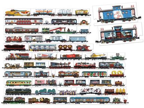 CzuCzu Puzzle dwustronne Pociągi 54 dwustronne elementy technika ZA5558 CzuCzu Puzzle dwustronne Pociągi 54 dwustronne elementy technika ZA5558