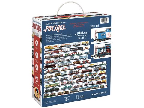 CzuCzu Puzzle dwustronne Pociągi 54 dwustronne elementy technika ZA5558 CzuCzu Puzzle dwustronne Pociągi 54 dwustronne elementy technika ZA5558