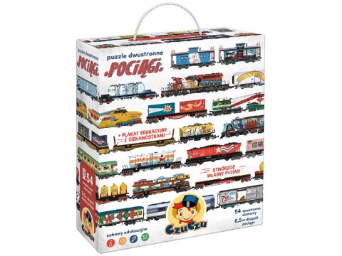 CzuCzu Puzzle dwustronne Pociągi 54 dwustronne elementy technika ZA5558 CzuCzu Puzzle dwustronne Pociągi 54 dwustronne elementy technika ZA5558