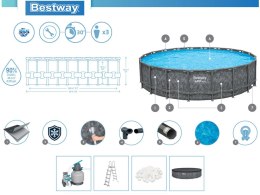 Bestway APX365 Basen stelażowy 610x 132cm CAŁOROCZNY pompa drabinka 561KE