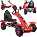 Czerwony sportowy GOKART na pedały dla dzieci do 50kg Pompowane koła SP0209