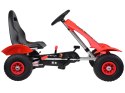 Czerwony sportowy GOKART na pedały dla dzieci do 50kg Pompowane koła SP0209