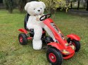 Czerwony sportowy GOKART na pedały dla dzieci do 50kg Pompowane koła SP0209