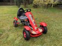 Czerwony sportowy GOKART na pedały dla dzieci do 50kg Pompowane koła SP0209