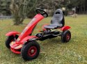 Czerwony sportowy GOKART na pedały dla dzieci do 50kg Pompowane koła SP0209