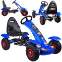 Niebieski sportowy GOKART na pedały dla dzieci 50kg Pompowane koła SP0209