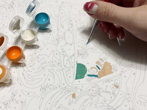 Zestaw do malowania po numerach Most i kwiaty KHO3664 40x50 AP0026