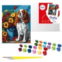 Zestaw do malowania po numerach Spaniel i kwiaty KHO6673 30x40 AP0018