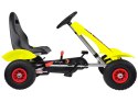 Żółty sportowy GOKART na pedały dla dzieci do 50kg - Pompowane koła SP0209