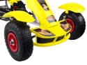 Żółty sportowy GOKART na pedały dla dzieci do 50kg - Pompowane koła SP0209