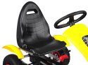 Żółty sportowy GOKART na pedały dla dzieci do 50kg - Pompowane koła SP0209