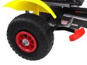 Żółty sportowy GOKART na pedały dla dzieci do 50kg - Pompowane koła SP0209