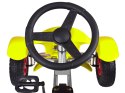Żółty sportowy GOKART na pedały dla dzieci do 50kg - Pompowane koła SP0209