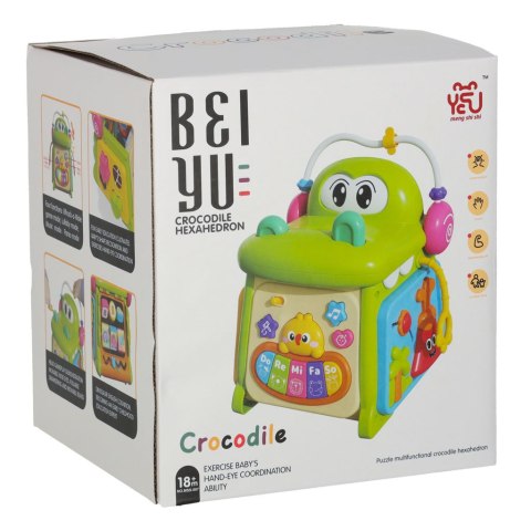 Kostka edukacyjna sorter z pianinkiem krokodyl 4w1