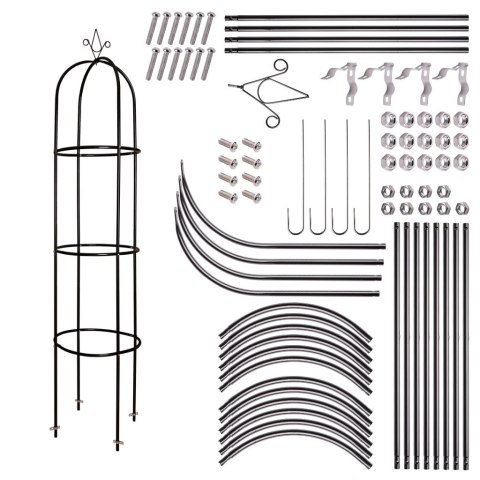Pergola ogrodowa kolumnowa słup kolumna dzwon stojak na róże kwiaty pnące metalowa 195 cm