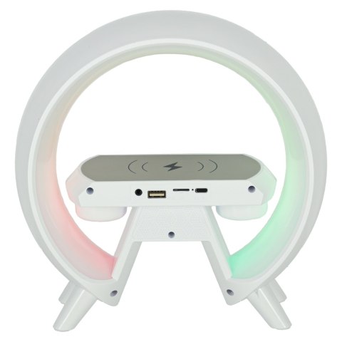 Lampka LED Gamingowa RGB głośnik ładowarka indukcyjna radio budzik zegar