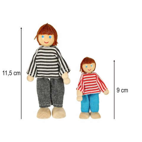 Lalki do domku dla lalek lalka drewniane laleczki rodzinka 6el.