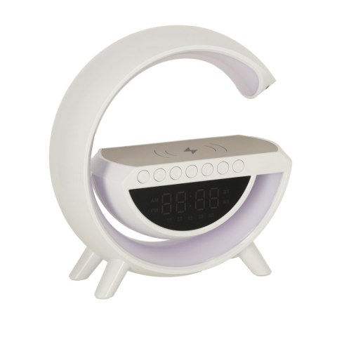 Lampka LED Gamingowa RGB głośnik ładowarka indukcyjna radio budzik zegar