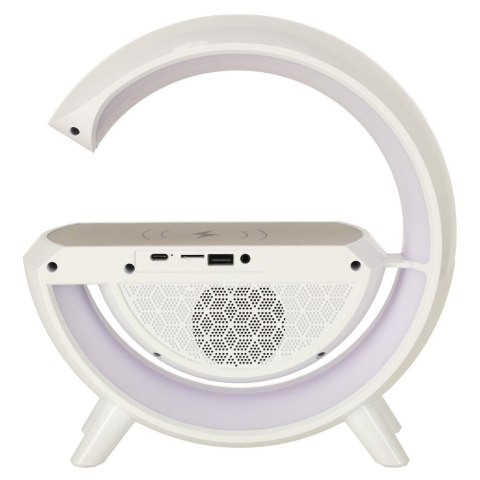 Lampka LED Gamingowa RGB głośnik ładowarka indukcyjna radio budzik zegar