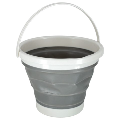 Wiadro silikonowe wiaderko składane uniwersalne z raczką kempingowe na grzyby ryby 10 L szary