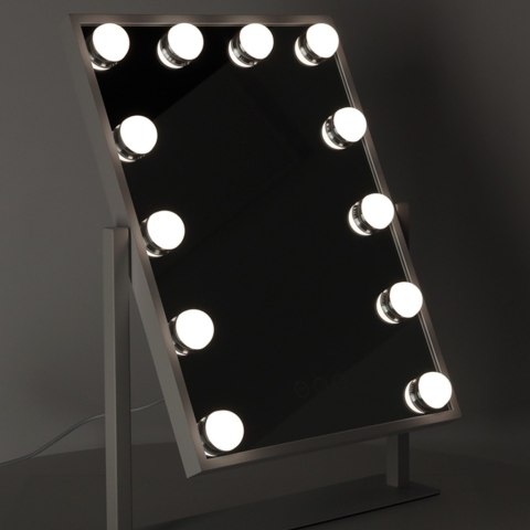 Lusterko do makijażu kosmetyczne podświetlane 12 LED Hollywood z 12 żarówkami USB 30 x 40 cm