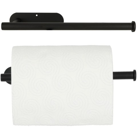 Uchwyt wieszak na papier ręcznik papierowy kuchenny taśma dwustronna mat loft czarny