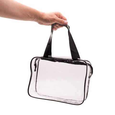 Kosmetyczka przezroczysta transparentna podróżna organizer do samolotu 3 sztuki
