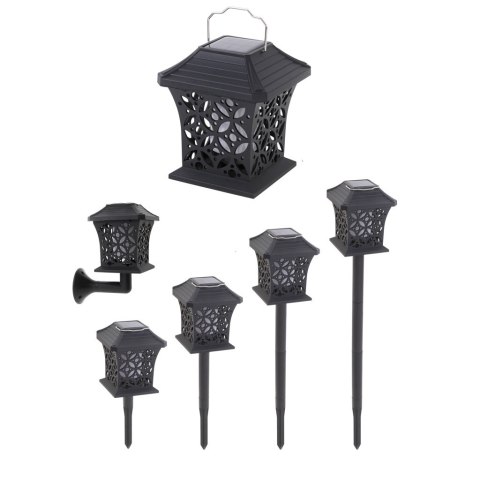 Lampa solarna ogrodowa ażurowa latarenka wisząca wbijana lampion 12 LED
