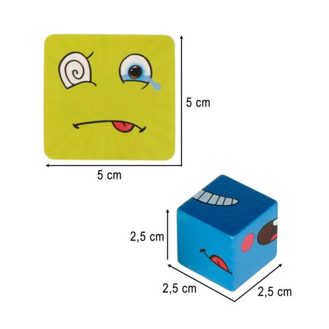 Gra edukacyjne wyzwania nauka emocji klocki drewniane