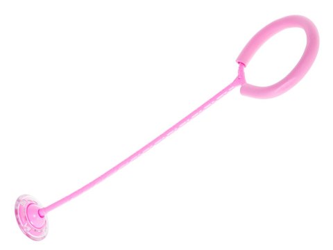 Hula hop na nogę skakanka skipper piłka świecąca migająca LED różowa