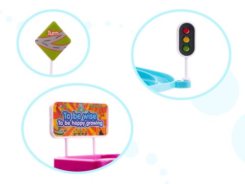 Tor zjeżdżalnia wyścig dinozaurów tor dinozaur ruchome schody światła dźwięk