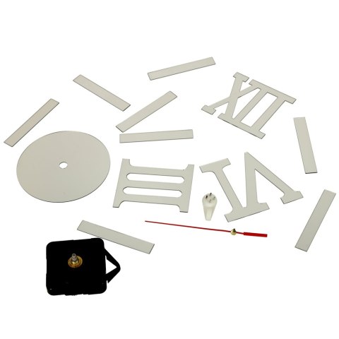 Zegar Ścienny naklejany DIY 3D regulowany rzymski srebrny 130cm
