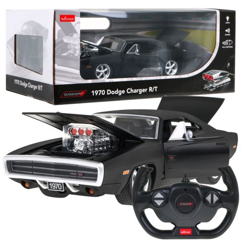1970 Dodge Charger RT czarny RASTAR model 1:16 Zdalnie sterowane auto + Pilot 1970 Dodge Charger RT czarny RASTAR model 1:16 Zdalnie sterowane auto + Pilot