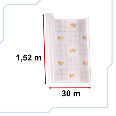 Folia rolka połysk biała 1,52x30m
