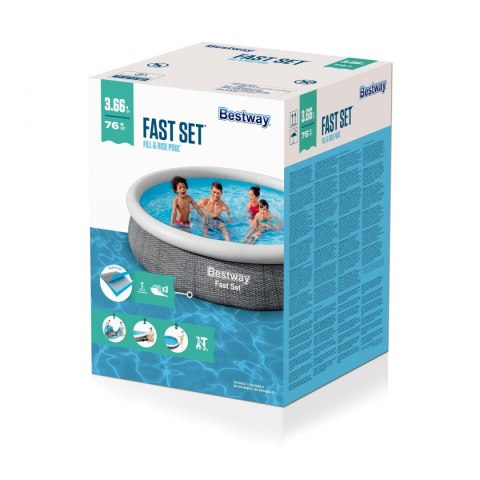 Basen Rozporowy 12FT 366x76cm Szary BESTWAY Basen Rozporowy 12FT 366x76cm Szary BESTWAY