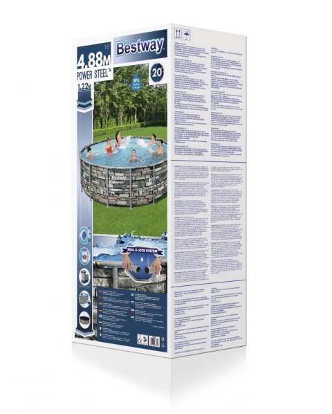Basen Stelażowy 16 FT 488 x 122 cm Power Steel BESTWAY