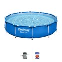 Basen Stelażowy Steel Pro 366x76 Okrągły BESTWAY 3w1 + Pompa Filtr