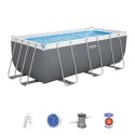 Basen stelażowy Power Steel 412x201x122 Szary 13x6FT BESTWAY 6w1 + Akcesoria