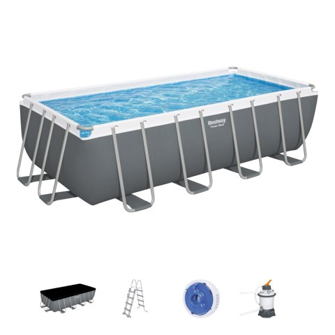 Basen stelażowy Power Steel 488x244x122 16x8FT BESTWAY 6w1 + Pompa piaskowa Basen stelażowy Power Steel 488x244x122 16x8FT BESTWAY 6w1 + Pompa piaskowa